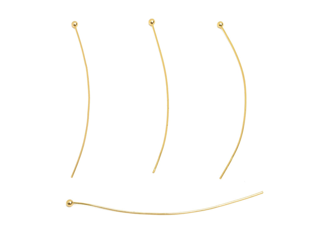 0.5*50*2mm Gold Ball Headpin - Brass Bead Stopper Pin - Metal Headpin - Wire Pin For Jewelry - Bead Supplies for Handmade Creation -RGP10359 - DOMEDBAZAAR