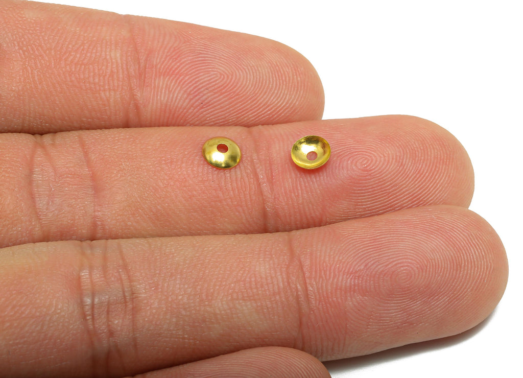 5mm Brass Spacer Beads - Raw Brass Dome Jewelry Beads - Space Bead for DIY - Hollow Dome Spacer Bead - DIY Jewelry Brass Bead - PP11020 - DOMEDBAZAAR