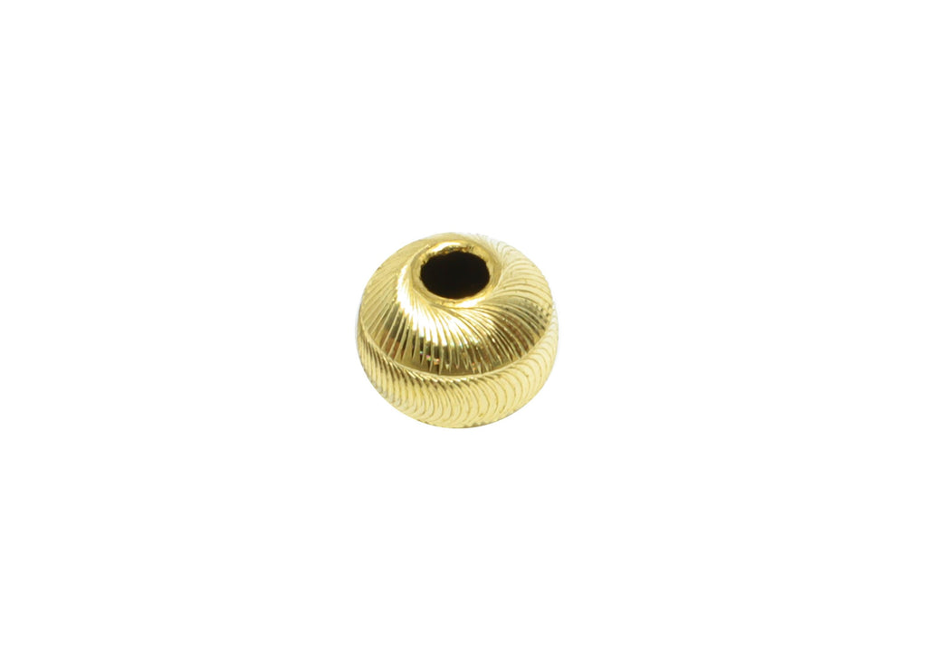 4mm Textured Beads - Raw Brass Metal Space Beads for Necklace - Brass Hollow Spherical Bead - Textured Ball Bead - 5x4x4mm - PP10849 - DOMEDBAZAAR