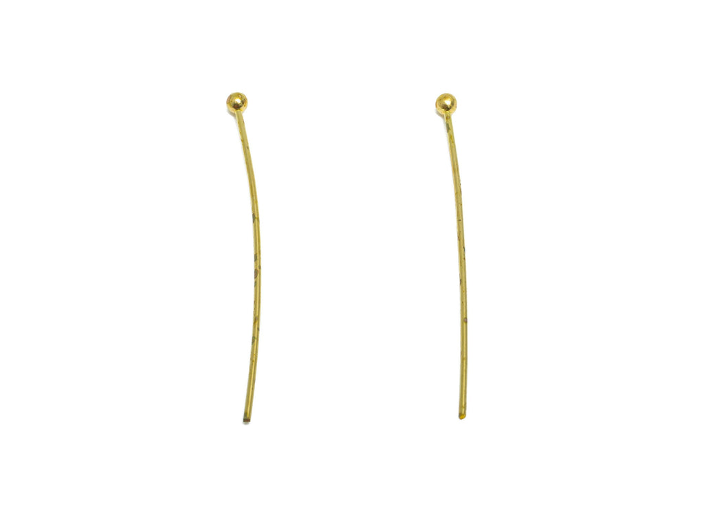 0.7*35*2.0mm Ball Headpin - Raw Brass Bead Stopper Pin - Metal Headpin - DIY Jewelry Making - Bead Supplies for Handmade Creation - PP11007 - DOMEDBAZAAR