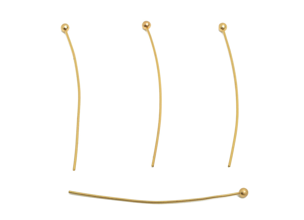 0.5*35*2mm Gold Ball Headpin - Brass Bead Stopper Pin - Metal Headpin - Wire Pin For Jewelry - Bead Supplies for Handmade Creation -RGP10358 - DOMEDBAZAAR