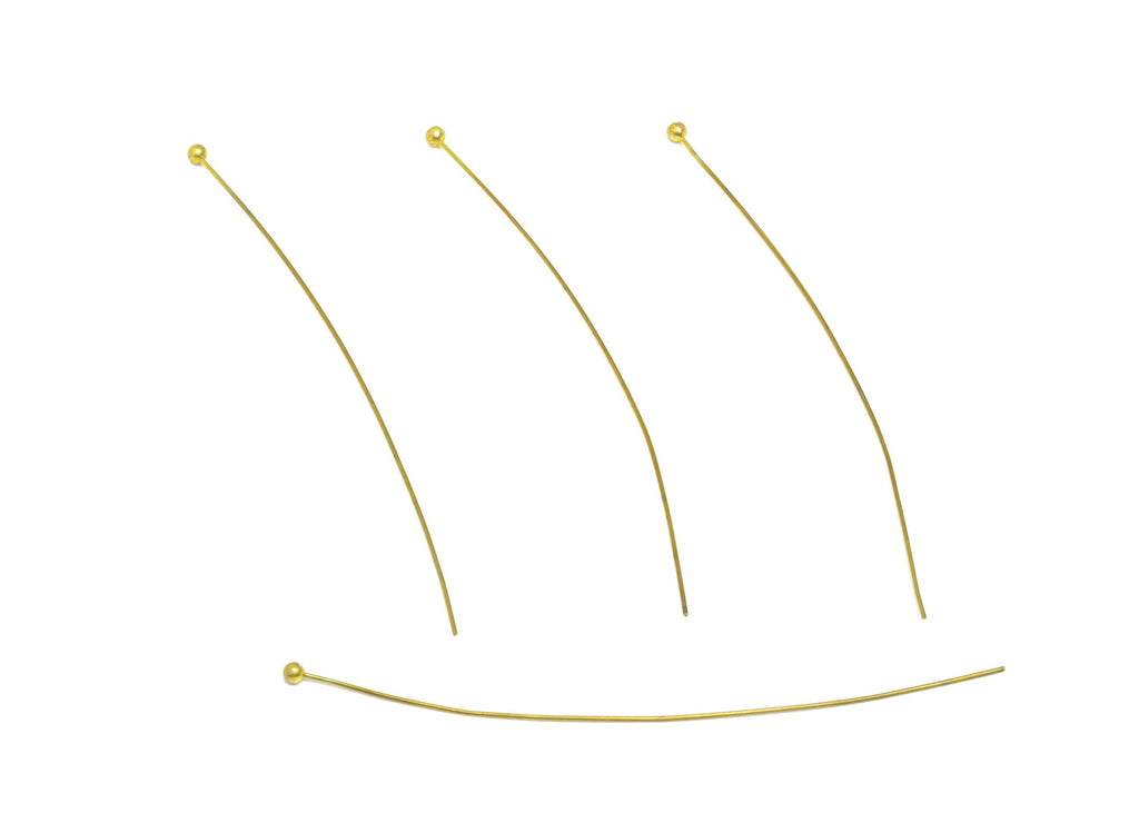 0.5*60*2mm Ball Headpin - Raw Brass Bead Stopper Pin - Metal Headpin - Wire Pin For Jewelry - Bead Supplies for Handmade Creation - PP11018 - DOMEDBAZAAR