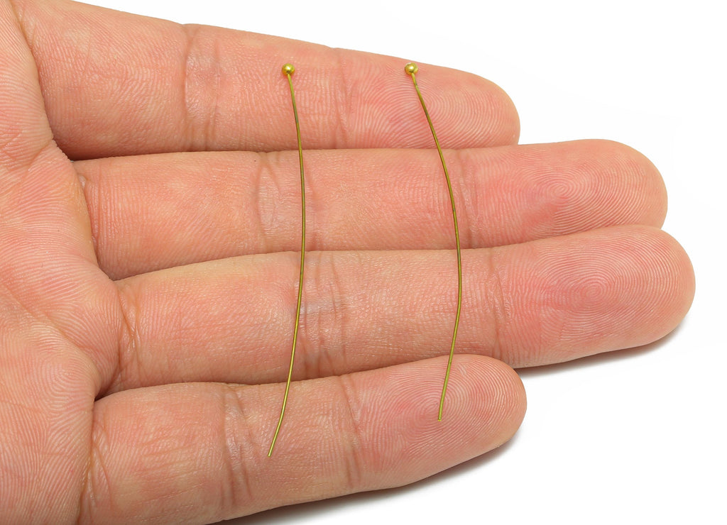 0.5*60*2mm Ball Headpin - Raw Brass Bead Stopper Pin - Metal Headpin - Wire Pin For Jewelry - Bead Supplies for Handmade Creation - PP11018 - DOMEDBAZAAR