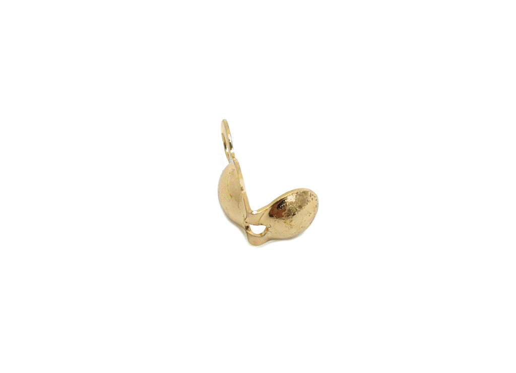 4mm Gold Crimp Cover - Brass Gold Bead Cover Component - Crafting Tools - DIY Jewelry Necklace - 18K Real Gold Plated - 12x4x1.5mm - RGP9372 - DOMEDBAZAAR