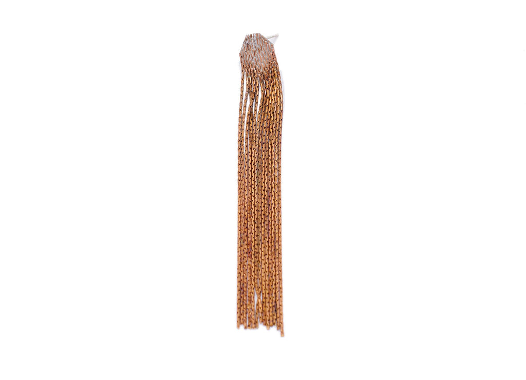 Brass Tassel Earring Post - Raw Brass Long Drop Earring Stud - Modern Evening Wear Jewelry - Everyday Wear Earring - 82x8x1.09mm - PP11083 - DOMEDBAZAAR