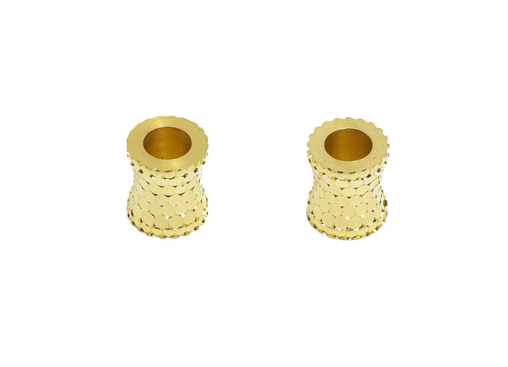 Raw Brass Barrel Beads - Brass Metal Spacer Beads - Textured Decorative Cylinder Beads - DIY Textured Bracelet Beads - 7.3x6x6.5mm - PP11197 - DOMEDBAZAAR