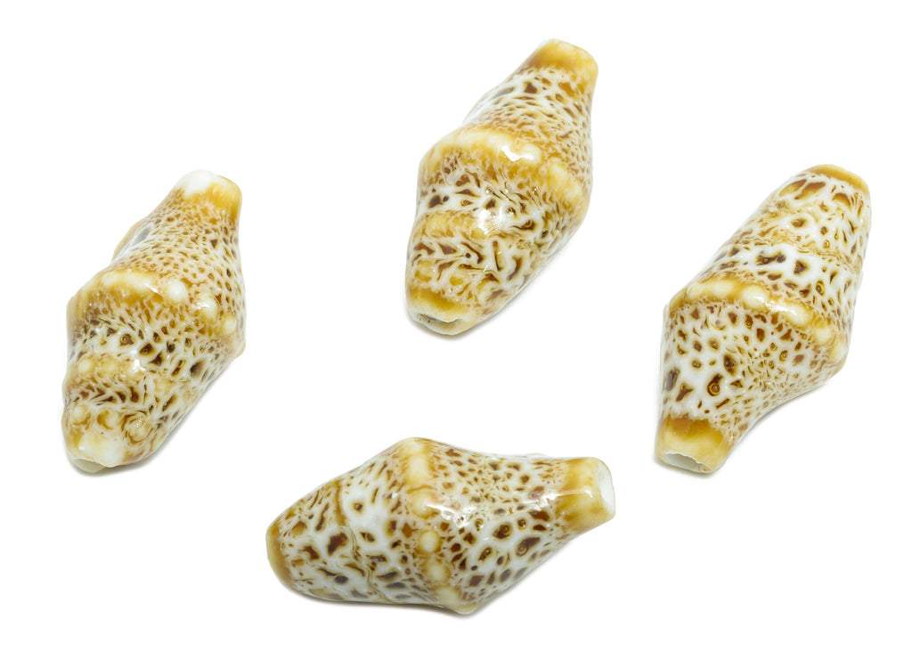 Ceramic Shell Beads - Craft Beads for Necklace or Bracelet - Rustic Coastal Accessories - Textured Making Supplies - 20x11x10.73mm - NS2775J - DOMEDBAZAAR