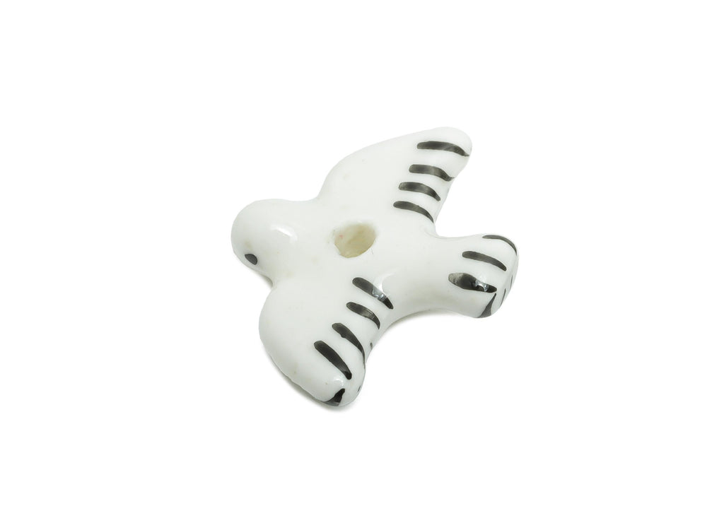 Glazed Ceramic Brid Beads - Craft Beads for Necklace or Bracelet - Carrier Pigeon Beads - Handmade  Making Supplies - 20x23x6.05mm - NS2834 - DOMEDBAZAAR