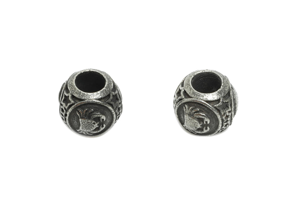 Steel Cancer Zodiac Beads - Astrology Spacer Bead for Bracelet - 304 Stainless Steel - Steel Horoscope Spacer Beads - 9x10x9.7mm - SS1560F - DOMEDBAZAAR