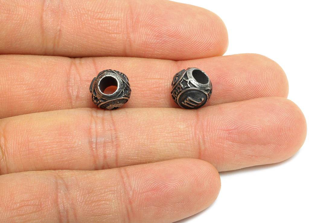 Steel Scorpio Zodiac Bead - Astrology Spacer Bead for Bracelet - 304 Stainless Steel - Statement Steel Horoscope Bead - 9x10x9.7mm - SS1560J - DOMEDBAZAAR