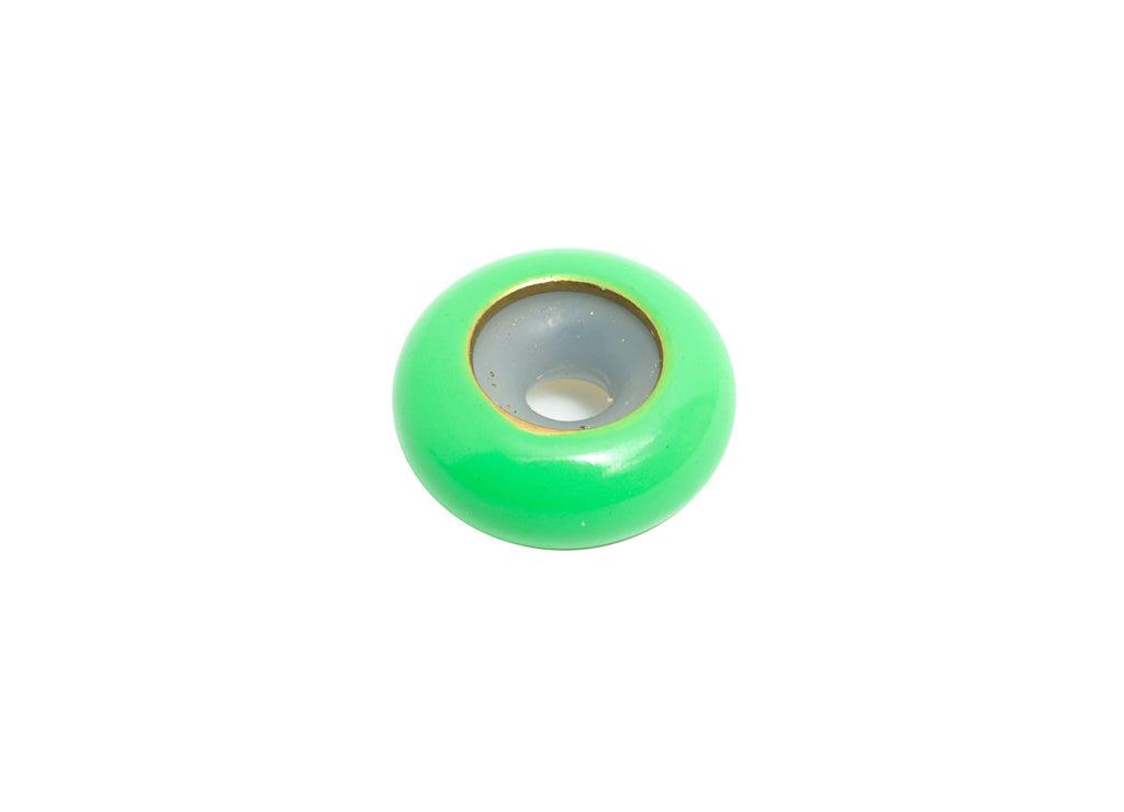 Green Donut Spacer Bead - Brass Enamel Rubber Bracelet Stopper Beads - Adjustable Rondelle Beads - Silicone Smart Bead - 10x10x4mm-RGP10463C - DOMEDBAZAAR