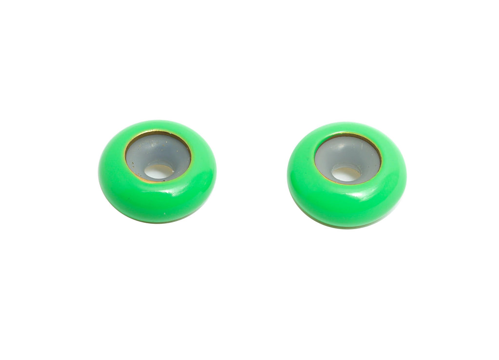Green Donut Spacer Bead - Brass Enamel Rubber Bracelet Stopper Beads - Adjustable Rondelle Beads - Silicone Smart Bead - 10x10x4mm-RGP10463C - DOMEDBAZAAR