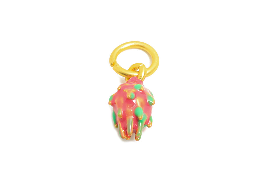 Alloy Pitaya Charm - Colorful Enamel for Bracelet - Miniature Playful Fruit Pendant - DIY Cute Pitaya Enamel Charm - 16x6x6.41mm - ZZ2060 - DOMEDBAZAAR