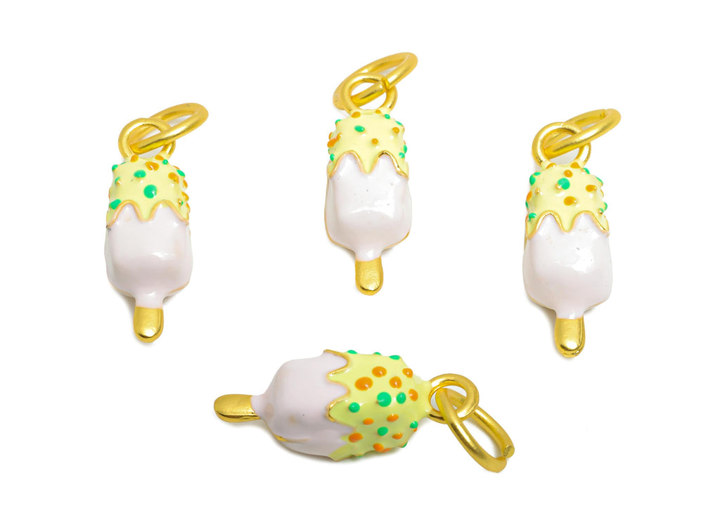 Alloy Ice Cream Bracelet Charms - Colorful Enamel Popsicle Pendant - Dainty Colorful Sprinkles Pendant - Jewelry DIY - 19x6.98x7mm - ZZ2098 - DOMEDBAZAAR