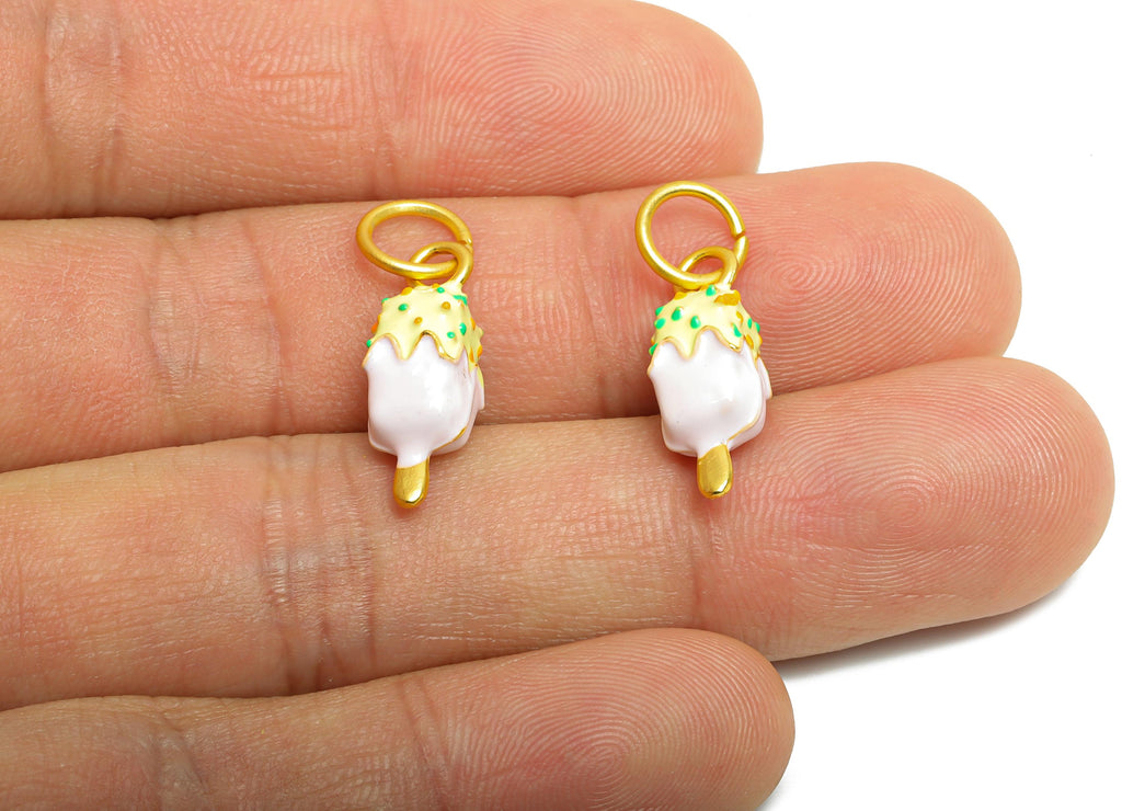 Alloy Ice Cream Bracelet Charms - Colorful Enamel Popsicle Pendant - Dainty Colorful Sprinkles Pendant - Jewelry DIY - 19x6.98x7mm - ZZ2098 - DOMEDBAZAAR