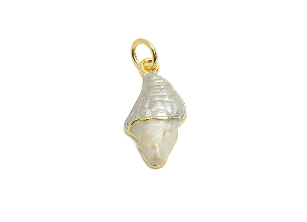 Brass Ice Cream Earring Charm - Brass Enamel Earring Charm - Dainty Cute Charm For DIY Bracelet - 18K Real Gold Plated - 18x9x3mm - RGP10585 - DOMEDBAZAAR