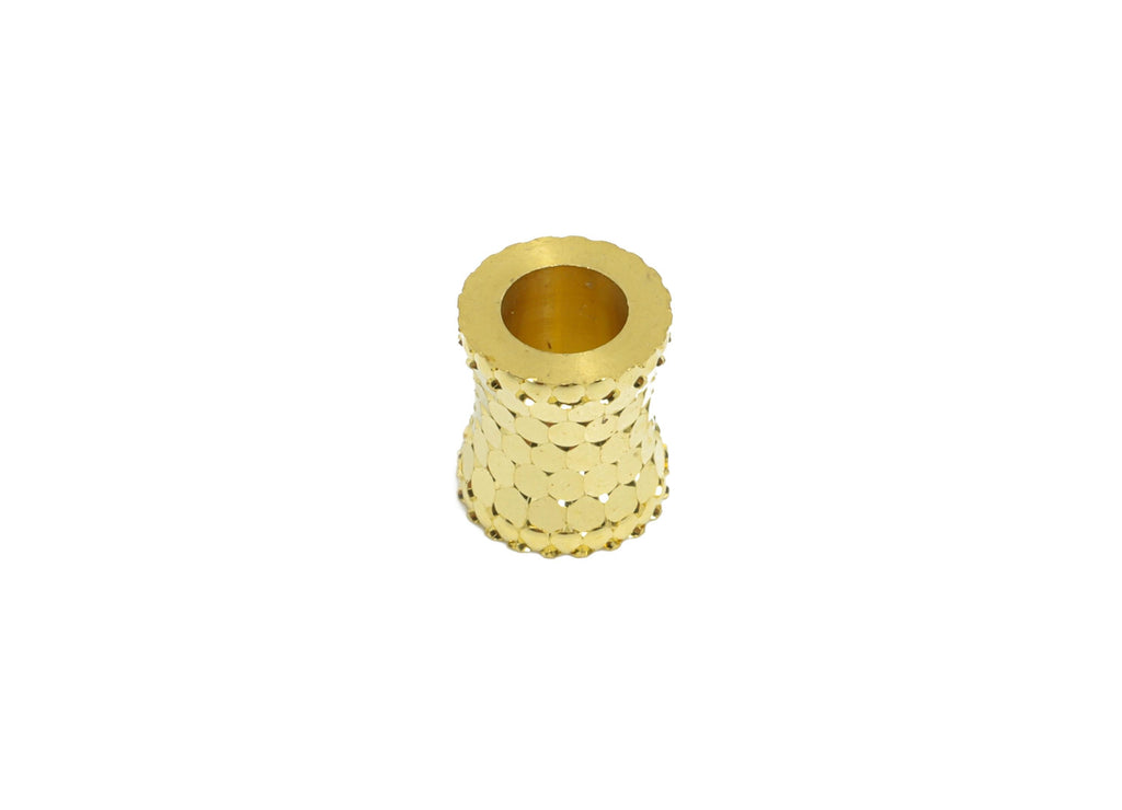 Raw Brass Barrel Beads - Brass Metal Spacer Beads - Textured Decorative Cylinder Beads - DIY Textured Bracelet Beads - 7.3x6x6.5mm - PP11197 - DOMEDBAZAAR