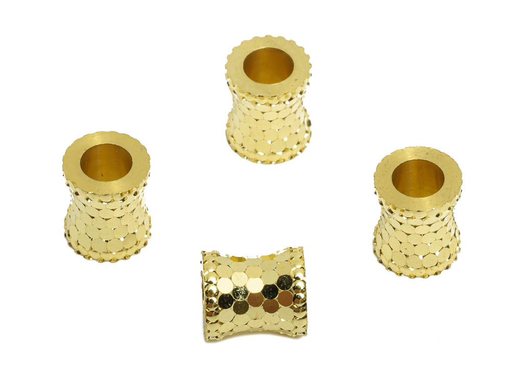 Raw Brass Barrel Beads - Brass Metal Spacer Beads - Textured Decorative Cylinder Beads - DIY Textured Bracelet Beads - 7.3x6x6.5mm - PP11197 - DOMEDBAZAAR