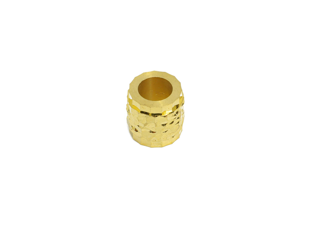 Raw Brass Elegant Beads - Brass Metal Spacer Beads - Textured Decorative Cylinder Beads - DIY Textured Bracelet Beads - 7x7.25x7mm - PP11199 - DOMEDBAZAAR