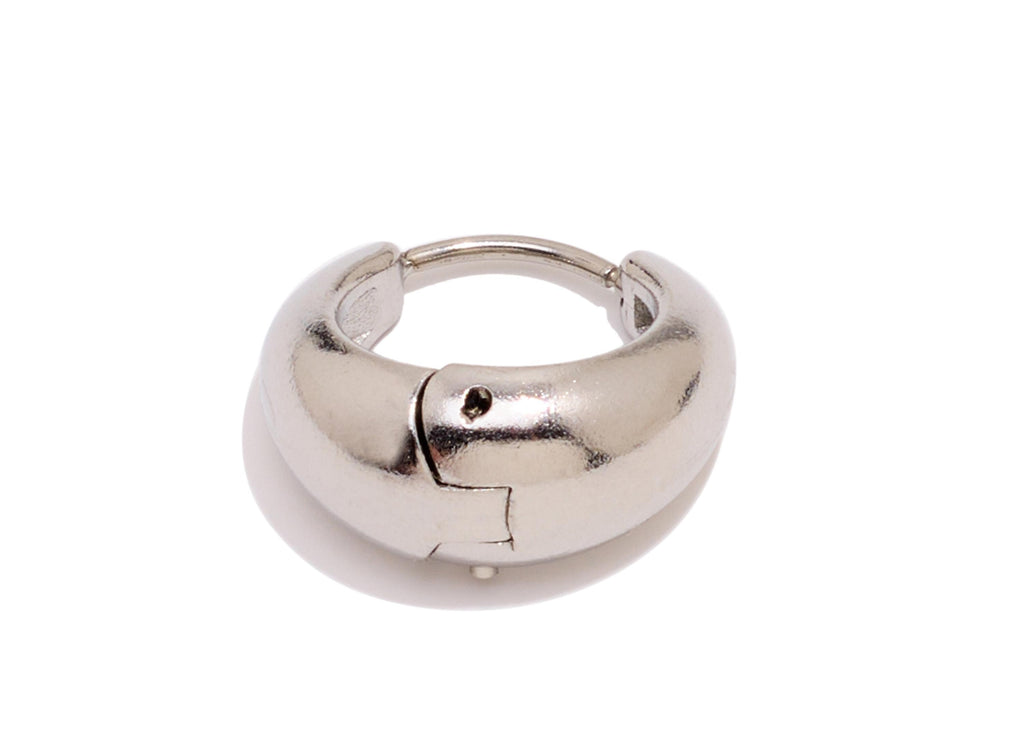 Stainless Steel Round Hoop Earrings - Circle Thick Huggie Hoop Earrings - Classic Steel Jewelry - Steel Finding - 16.78x18x7.7mm - SS1534 - DOMEDBAZAAR