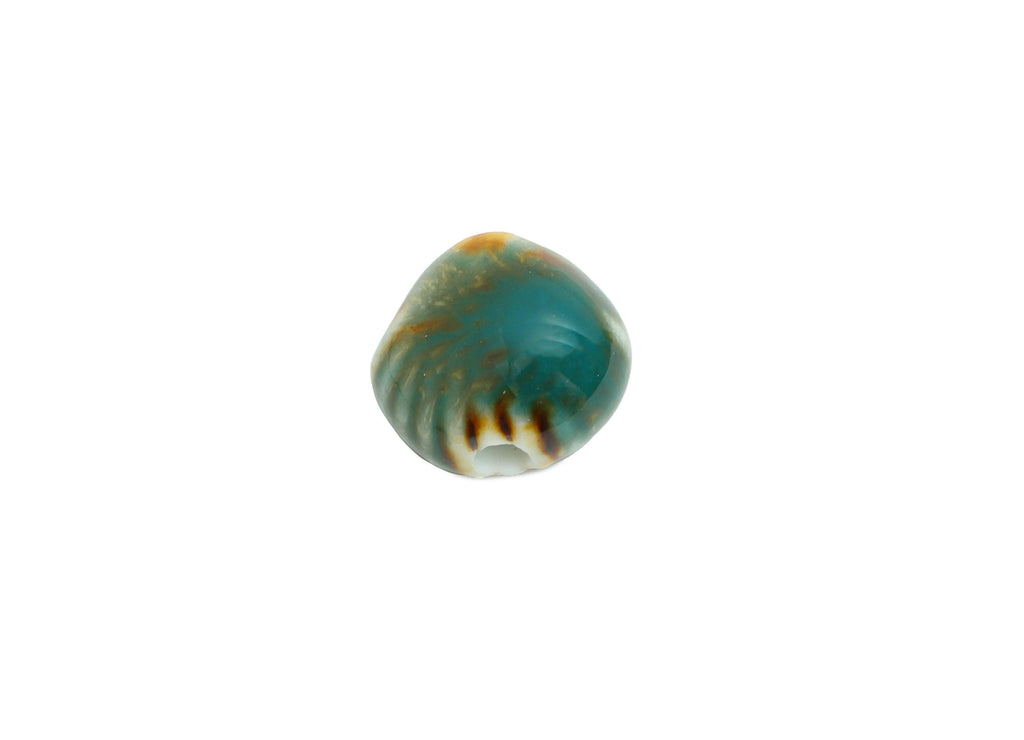 Ceramic Shell Beads - Craft Beads for Necklace or Bracelet - Mini Shell Beads - Boho Beach Bead Making Supplies - 10x11.6x8.05mm - NS2856A - DOMEDBAZAAR