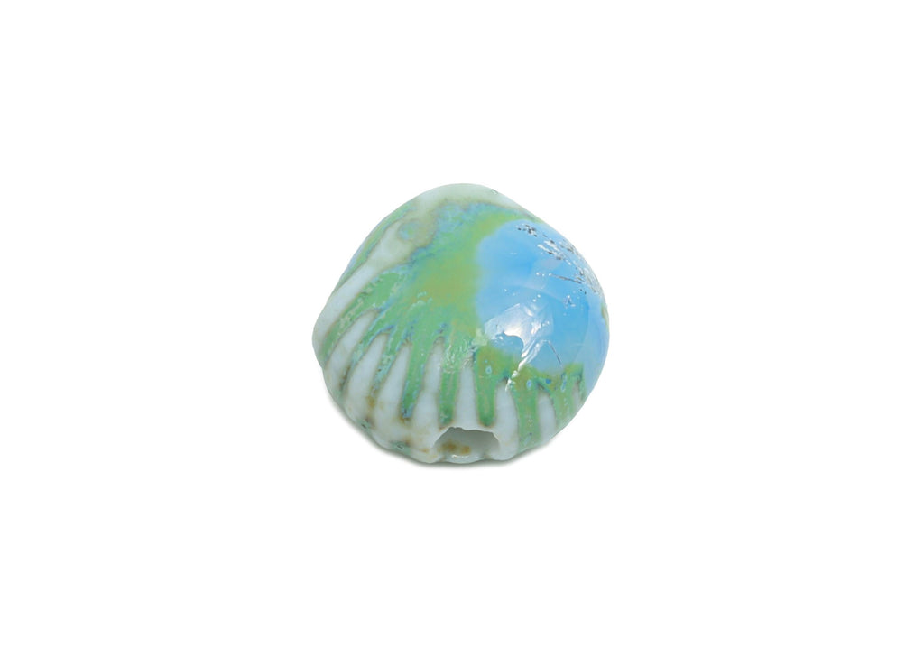 Ceramic Shell Beads - Craft Beads for Necklace or Bracelet - Mini Shell Beads - Boho Beach Bead Making Supplies - 10x11.67x6.91mm - NS2856B - DOMEDBAZAAR