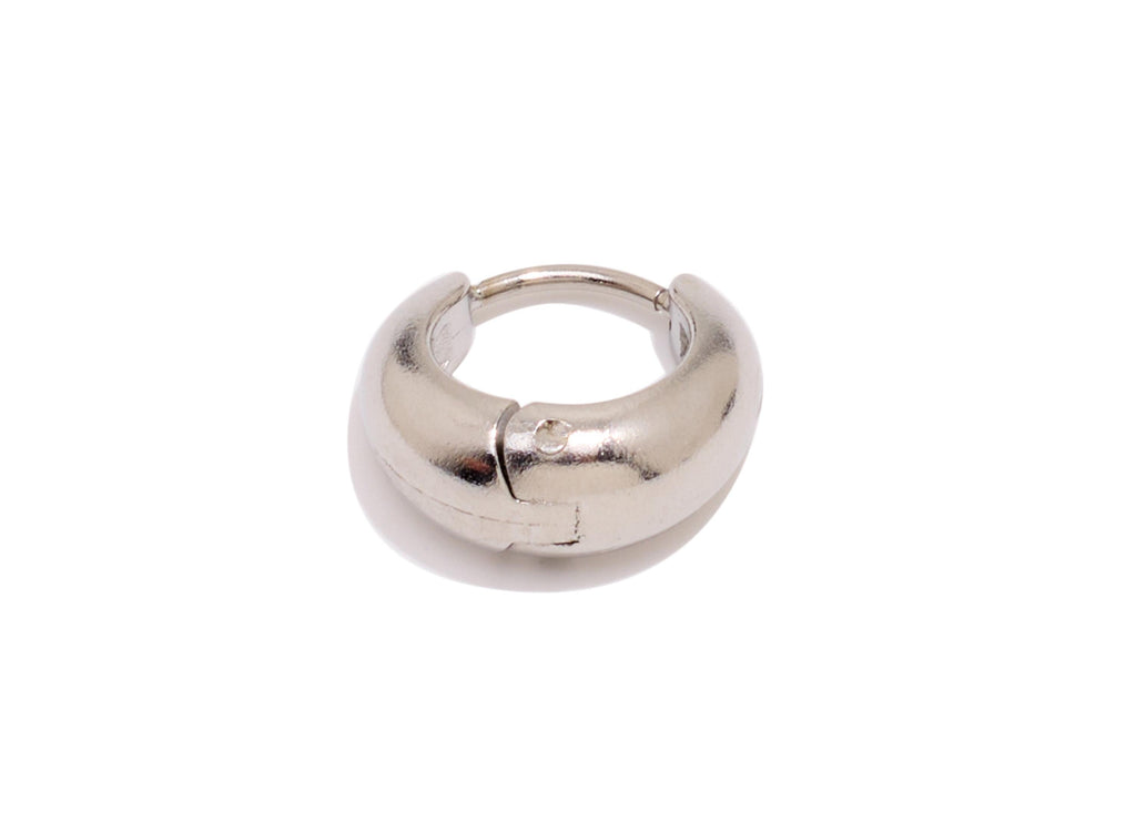 Stainless Steel Round Hoop Earring - Circle Thick Huggie Hoop Earring - Classic Steel Jewelry - Steel Finding - 12.62x13.4x5.84mm - SS1535 - DOMEDBAZAAR