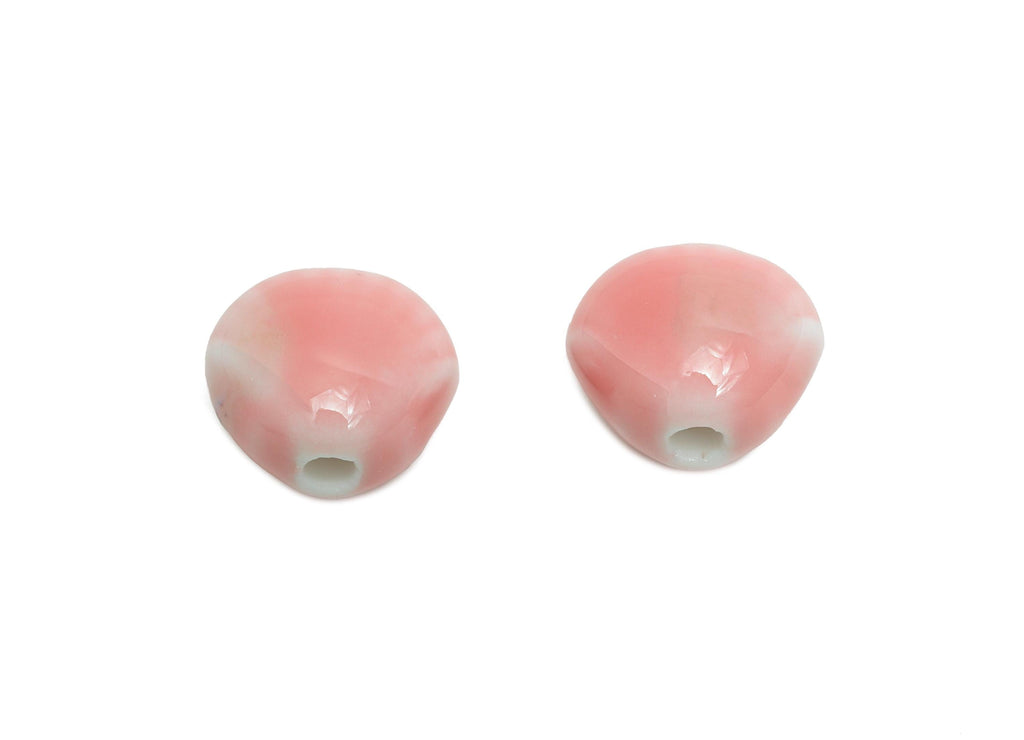 Ceramic Shell Beads - Craft Beads for Necklace or Bracelet - Mini Shell Beads - Boho Beach Bead Making Supplies - 10x11.6x8.05mm - NS2856C - DOMEDBAZAAR