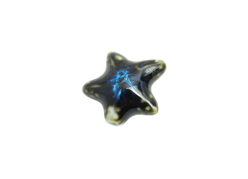 Glazed Ceramic Starfish Beads - Colorful Textured Star Beads - Handmade Bracelet Beads - Jewelry Component - 22.17x22.68x9.59mm - NS2857B - DOMEDBAZAAR