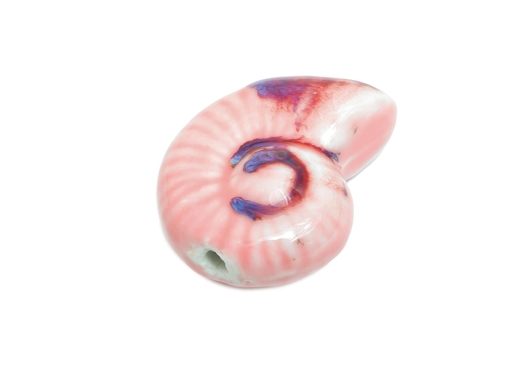 Glazed Ceramic Conch Beads - Craft Beads for Necklace or Bracelet - Marine Life Beads - Handmade  Making Supplies - 41.14x31x17mm - NS2801 - DOMEDBAZAAR