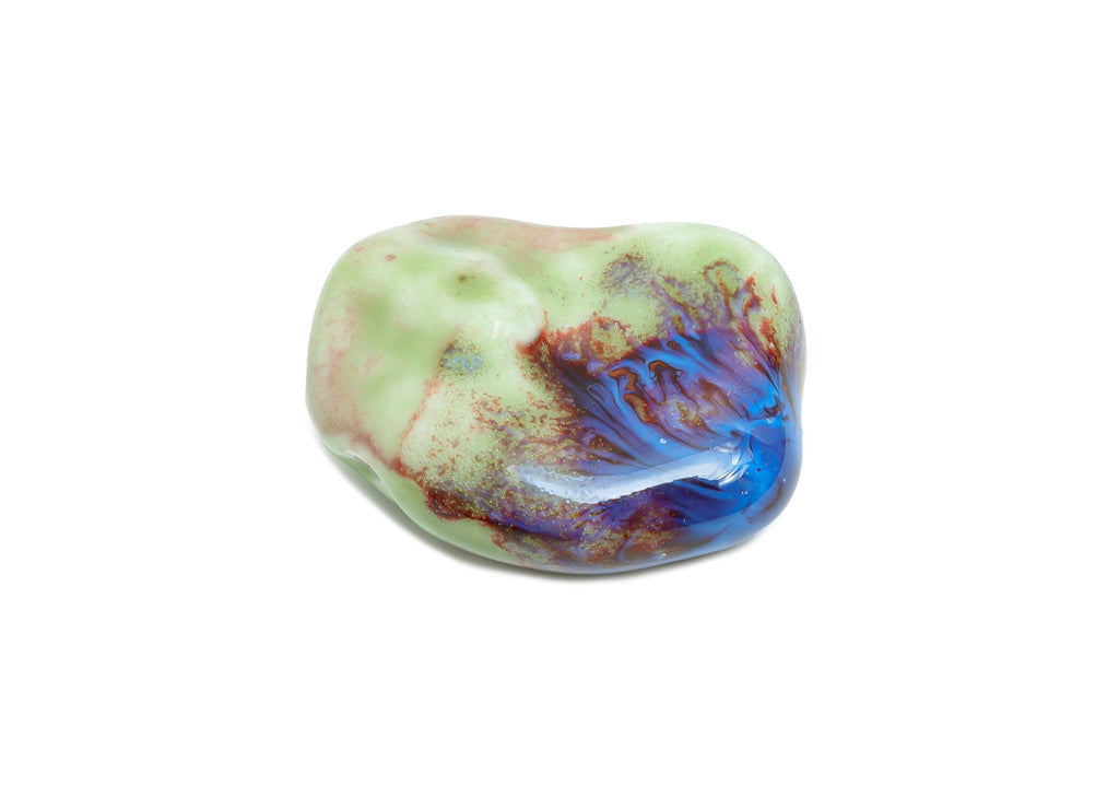 Glazed Ceramic Geometric Beads - Unique Beads Components for Necklace - Abstract Beads - Handmade Making DIY - 32.78x26.82x11.56mm - NS2777C - DOMEDBAZAAR