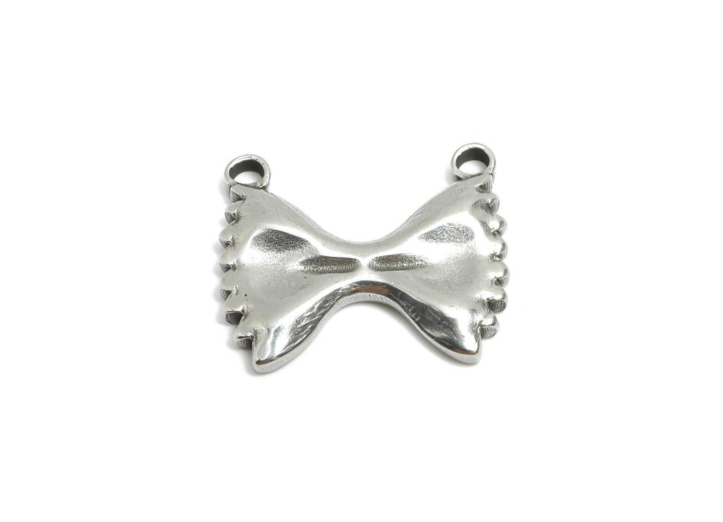 Stainless Steel Bow Pendant - Ballet Ribbon Charms for Necklace - Jewelry Making Supplies - Chic Charm for Bracelet - 16x19x2.8mm - SS1914 - DOMEDBAZAAR