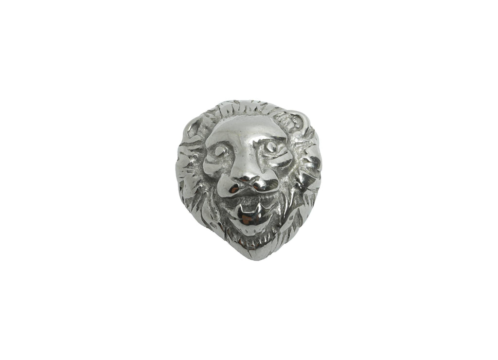 Steel Lion Head Bead - Lion Spacer Bead for Bracelet - 304 Stainless Steel - Heavy Metal Lion Bead - Statement Jewelry - 13x11x10mm - SS1580 - DOMEDBAZAAR