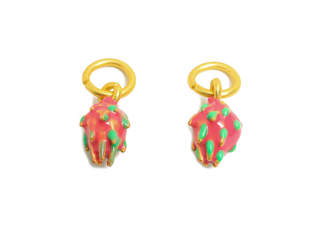 Alloy Pitaya Charm - Colorful Enamel for Bracelet - Miniature Playful Fruit Pendant - DIY Cute Pitaya Enamel Charm - 16x6x6.41mm - ZZ2060 - DOMEDBAZAAR