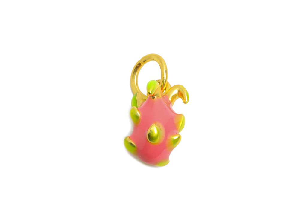 Alloy Pitaya Charm - Colorful Enamel for Bracelet - Miniature Playful Fruit Pendant - DIY Cute Pitaya Enamel Charm - 18x8x8.8mm - ZZ2067 - DOMEDBAZAAR
