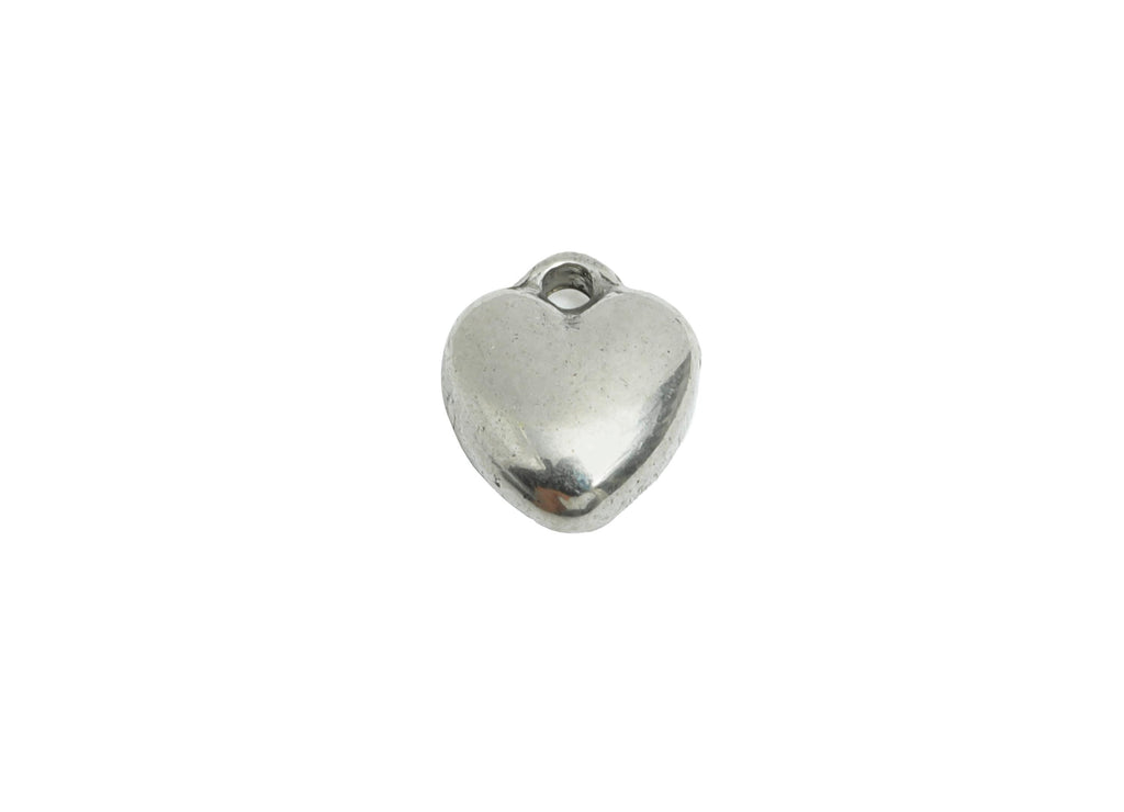 Stainless Steel Heart Charms - Steel Heart Mini Earring Charm - Vintage Heart Steel Charm - Symbolic Love  Jewelry - 8x6.6x3.13mm - SS1782 - DOMEDBAZAAR
