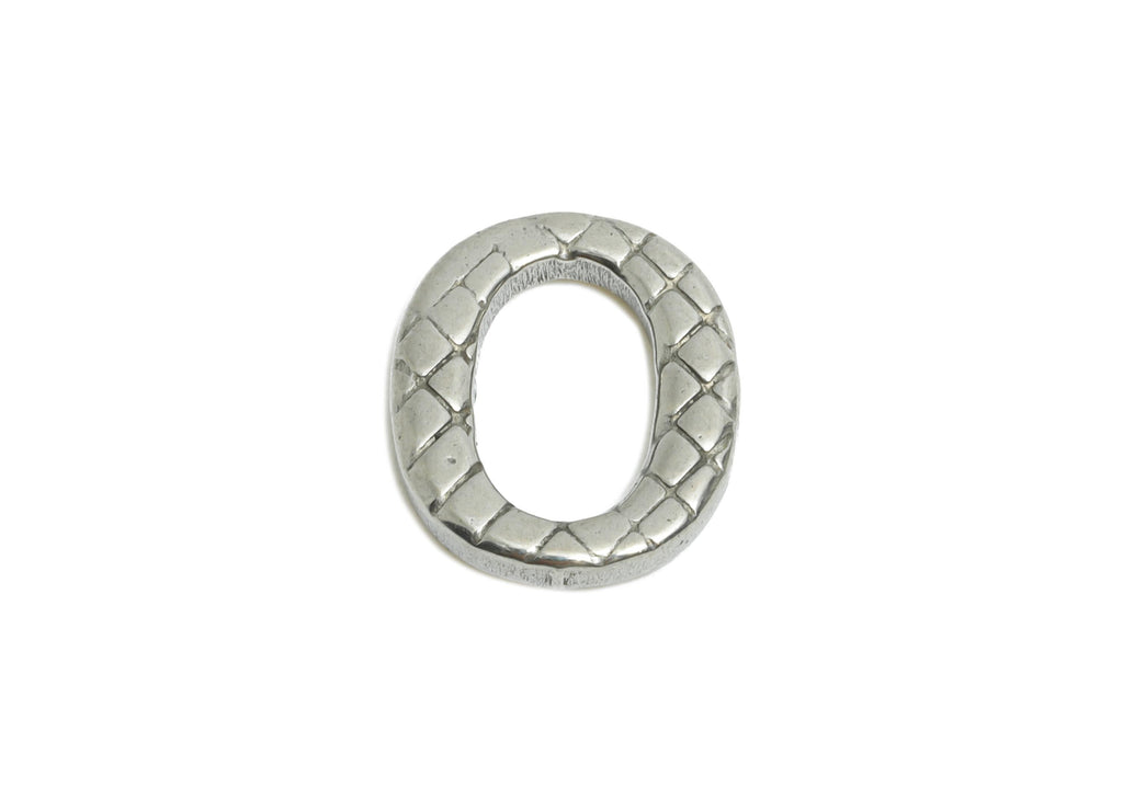 Textured Oval Connector - Steel Woven Pattern Charm - Snake Skin Textured Link Charm - Stainless Steel Jewelry - 11x10x1.91mm - SS1904 - DOMEDBAZAAR