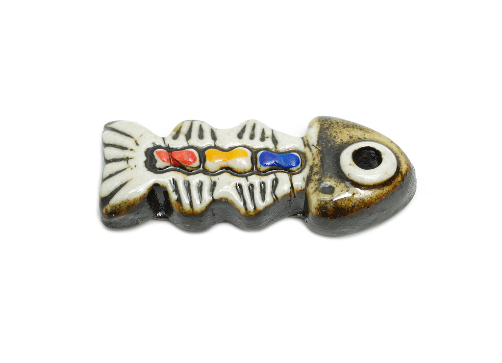 Glazed Ceramic Fish Beads - Craft Beads for Necklace Pendant - Cute Marine Life Beads - Cute Bead for DIY Jewelry - 55x22x11.26mm - NS2795 - DOMEDBAZAAR