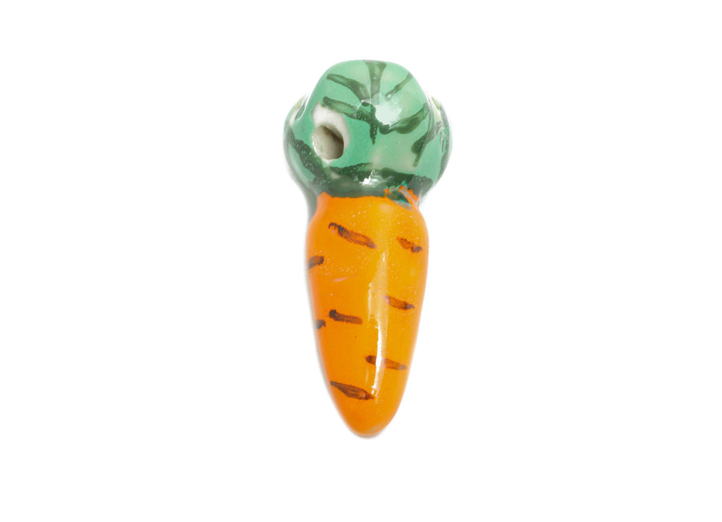 Glazed Ceramic Carrot Beads - Carrot Ceramic Bead - Hand-Painted Ceramic Carrot Bead - DIY Jewelry Making Carrot Bead - 24x10x10mm - NS2763 - DOMEDBAZAAR
