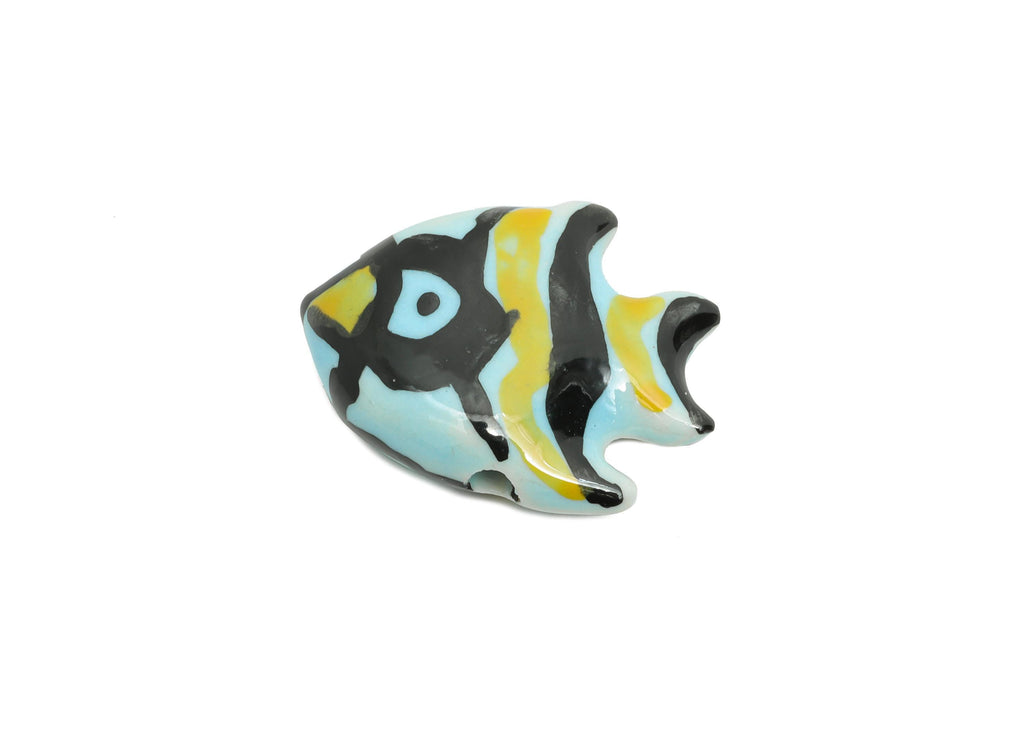 Glazed Ceramic Fish Beads - Colorful Tropical Fish Beads - Marine Handmade Beads Connector - Jewelry Making - 20.8x16.98x6.56mm - NS2853C - DOMEDBAZAAR
