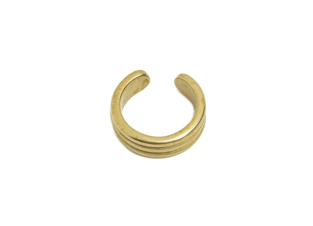 Raw Brass Textured Earring Cuff - Minimalist Layered Ear Cuff - Fashion Earring Findings - Jewelry Making Supplies - 11.8x11.6x1mm - PP11220 - DOMEDBAZAAR