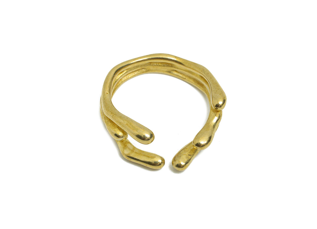 Brass Adjustable Ring - Brass Open Finger Wrap Ring - Brass Handmade Boho Statement Ring - Artistic Open Band Jewelry -20x19x1mm - PP11235 - DOMEDBAZAAR