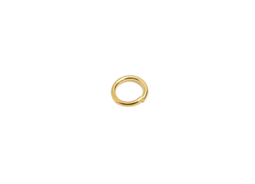 3x0.4mm Brass Open Jump Rings - Gold Jewelry Connector Rings - Brass 18K Real Gold Plating - Crafting and Beading Rings - 4x4x3mm - RGP10425 - DOMEDBAZAAR