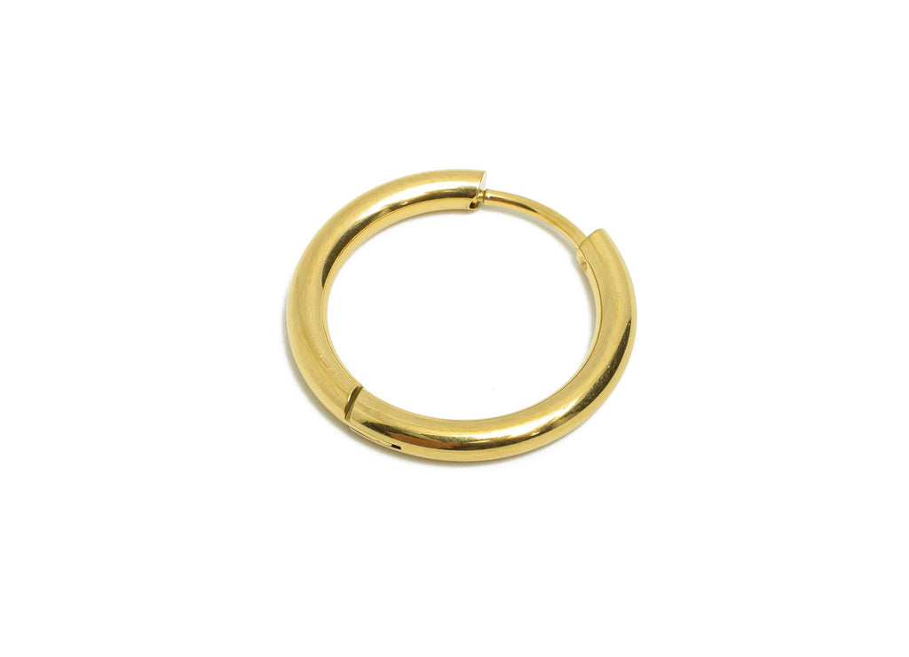 21x2.5mm Steel Hoop Earrings - Elegant Gold Hoop Earring - Minimalist Circle Huggie Earring - 304 Stainless Steel - 21x21x2.5mm - SS1718-16G - DOMEDBAZAAR