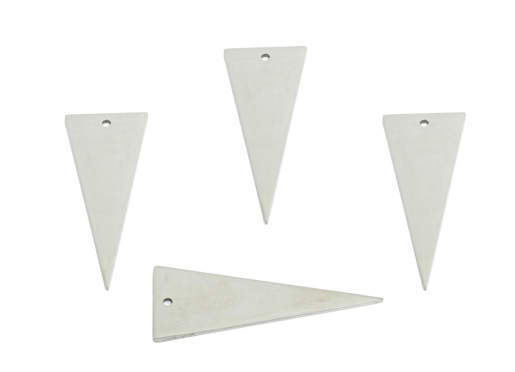 Steel Triangle Pendant - Stainless Steel Geometric Earring Charm - Triangle Metal Sleek For Handmade - Modern Charm - 26x14x0.98mm - SS2323 - DOMEDBAZAAR