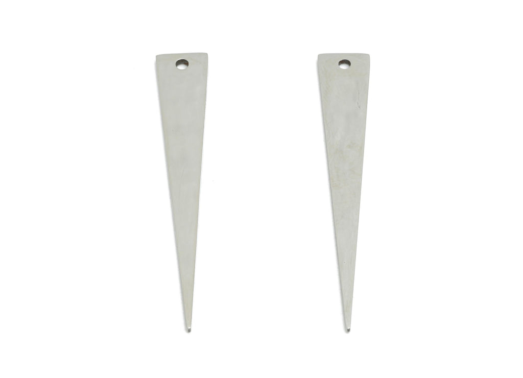 Steel Triangle Earring Charm - Stainless Steel Geometric Earring Charm - Modern Triangle Metal Sleek For Handmade - 36x5x0.98mm - SS2317 - DOMEDBAZAAR