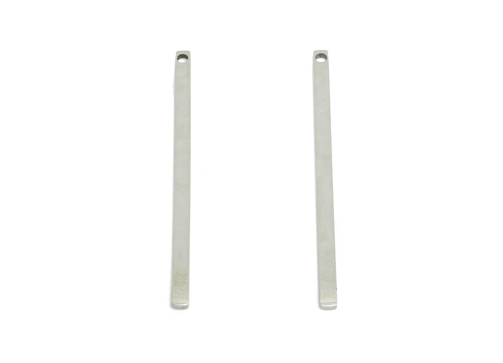 Steel Stick Earring Charm - Minimalist Sleek Bar Charm for DIY Jewelry - High-Quality Stick Stainless Steel Charm - 33x21x0.98mm - SS2347 - DOMEDBAZAAR