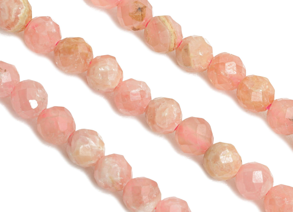 Rhodonite Natural Stone Beads - Round Faceted Rhodonite 15.5 inch /Strand - Gemstone Beads for Handmade - Jewelry Making Beads - NS2430 - DOMEDBAZAAR