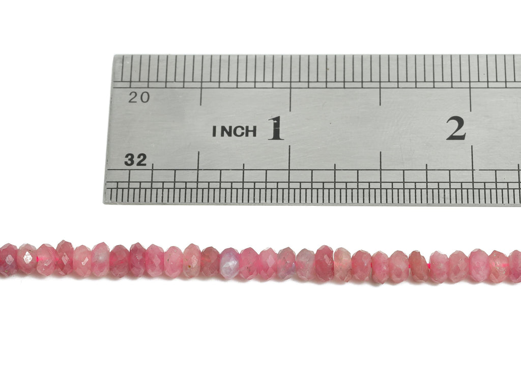 Pink Tourmaline Natural Stone Bead - Faceted Rondella Pink Tourmaline 15.5 inch /Strand - Gemstone Beads for Handmade - Jewelry DIY - NS2416 - DOMEDBAZAAR