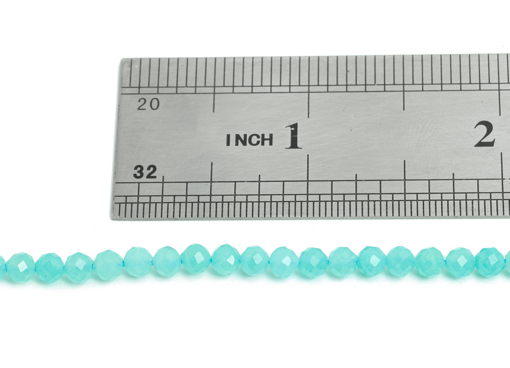 4mm Amazonite Natural Stone Bead - Faceted Round Amazonite 15.5 inch /Strand - Sparking Gemstone Bead for Handmade - Crafting Bead  - NS2527 - DOMEDBAZAAR